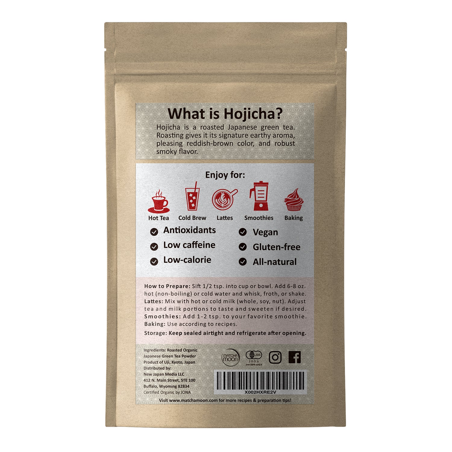 Organic Matcha-Style Hojicha Roasted Green Tea Powder