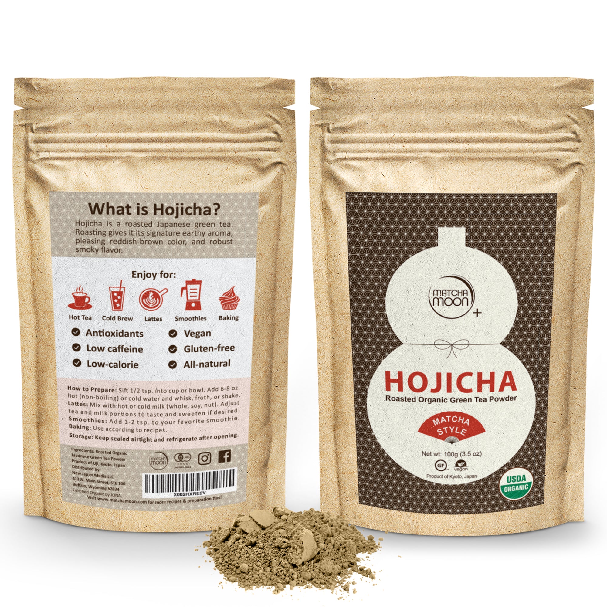 Organic Matcha-Style Hojicha Roasted Green Tea Powder